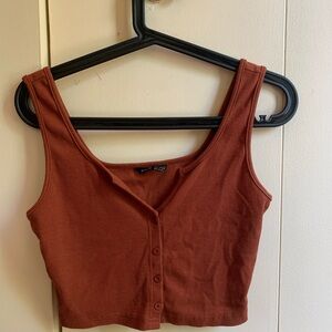 SHEIN Rust Button-Up Tank Top